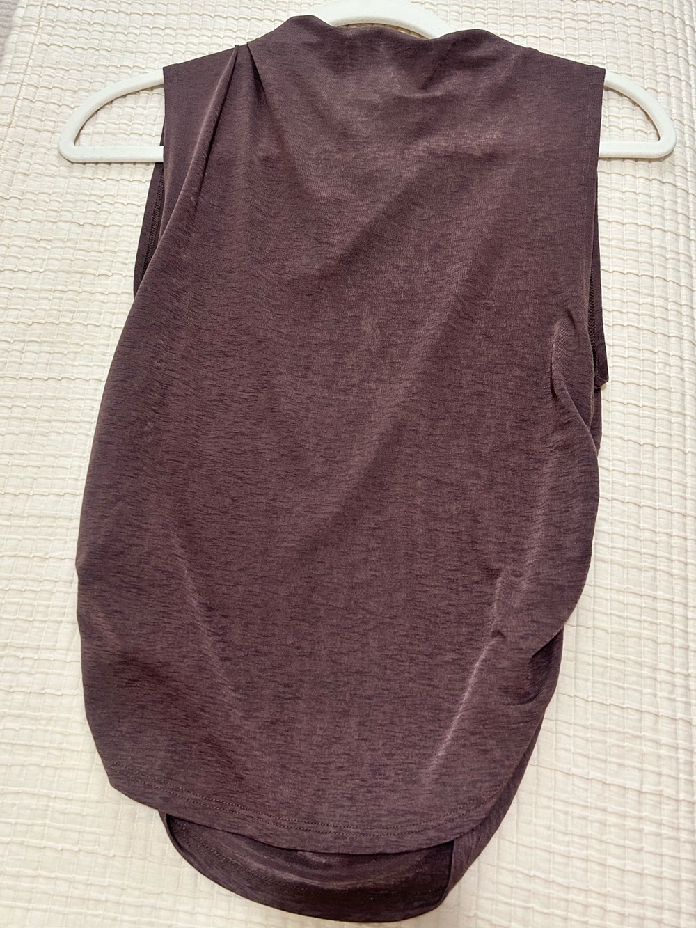 Vuori light weight burgundy ruched high neck Sleeveless Top - Women's - Picture 2 of 3